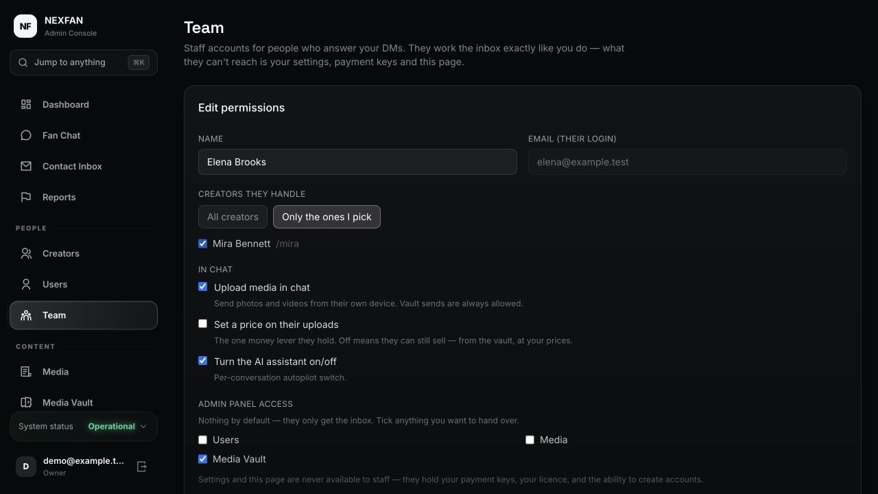 Nexfan team demonstration